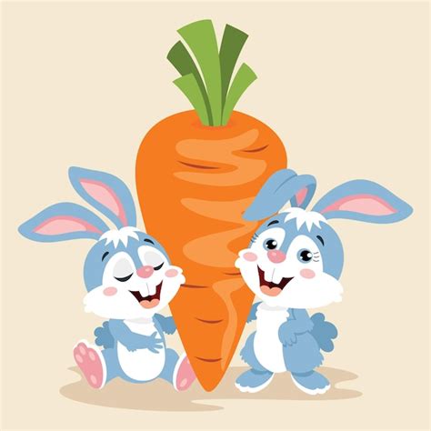Ilustraci N De Dibujos Animados De Lindos Conejos Vector Premium