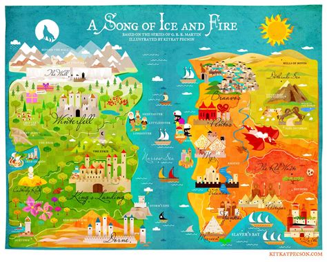 By Kitkat Pecson Game Of Thrones Map Illustrated Map Map Games