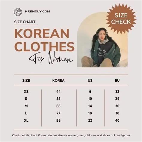 Korean Clothing And Shoe Size Guide And Chart Krendly