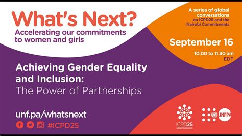 what s next achieving gender equality and inclusion the power of partnerships youtube