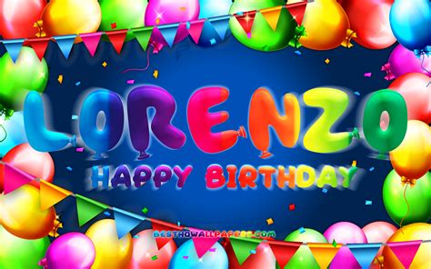 Download Imagens Feliz Aniversário Lorenzo 4k Balão Colorido Quadro