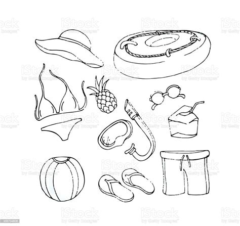 Vector Set Of Hand Draw Summer Icon Stock Illustration Download Image
