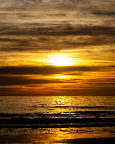 Free Images Sunset Beach Clouds Cloudy Sunny Waves Yellow