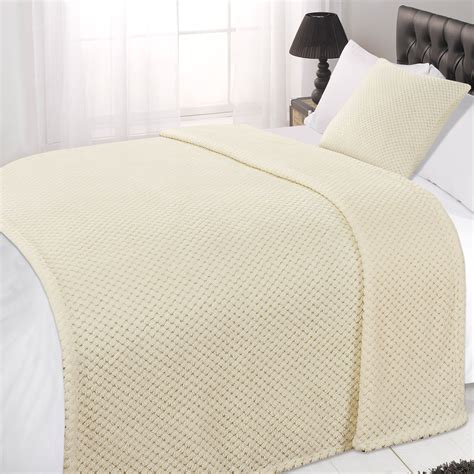 Dreamscene Large Waffle Throw Over Warm Mink Honeycomb Bedspread Luxury