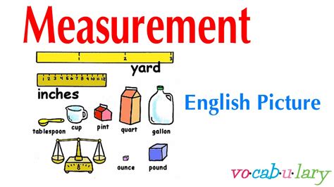 English Picture Lesson 16 Name Of Measurement Youtube