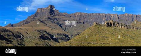 Panoramic View The Amphitheater Of The Drakensberg Mountains Royal