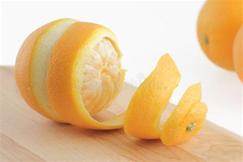 Peeled Orange Stock Image Image Of Spiral Fruit Snack 12621701