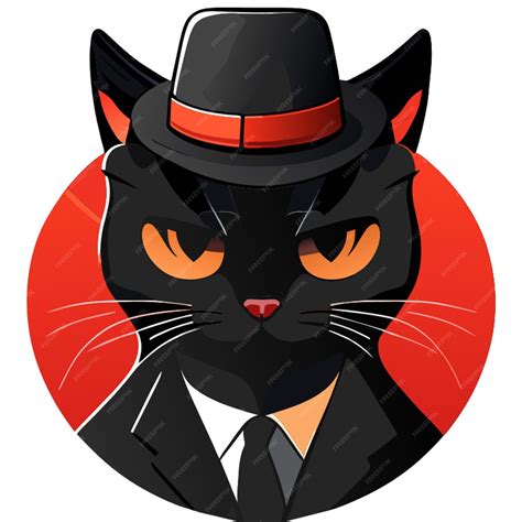 Premium Vector Mafia Black Cat Vector Illustration