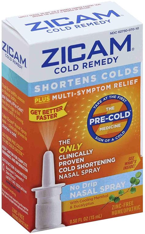 Zicam Cold Remedy No Drip Nasal Spray 05 Oz Pack Of 2