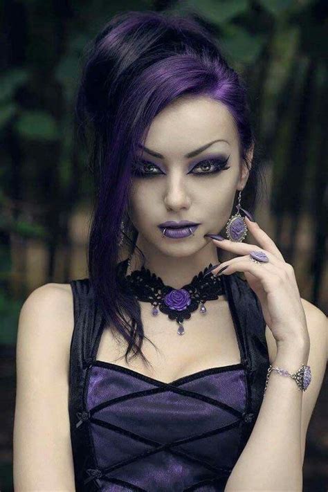 Purple Goth Look Gothic Beauty Hot Goth Girls Gothic Fashion