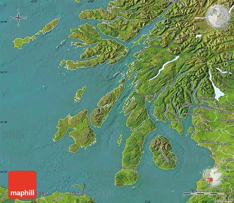 Satellite Map Of Argyll And Bute