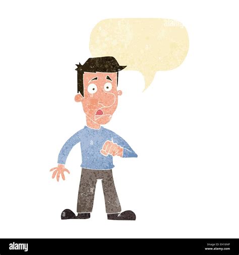 Cartoon Shocked Man With Speech Bubble Stock Vector Image And Art Alamy