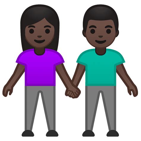 Dunkle Hautfarbe Mann und Frau halten Hände clipart ...
