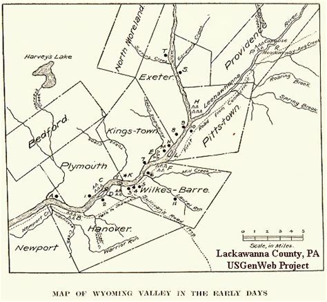 Map Of The Wyoming Valley Circa 1798