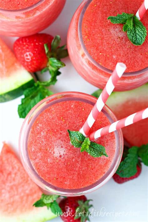 Strawberry Watermelon Fruit Slush Recipe Fruit Slush Festive Drink
