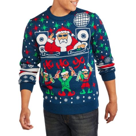 Ugly Christmas Sweater Dj Santa Mens Ugly Christmas Sweater