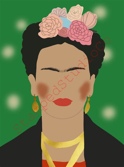 Frida Kahlo Portrait Abstract Digital Art Etsy