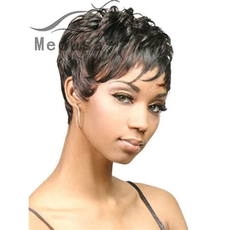 Medusa Hair Products Chic Afro Short Pixie Wavy Wig With Bangs African