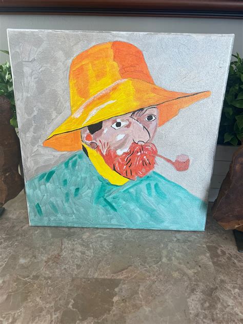 Vincent Van Gogh Self Portrait In A Straw Hat With A Pipe Etsy