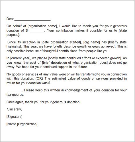 Free 10 Charity Donation Thank You Letter Samples And Templates In Ms
