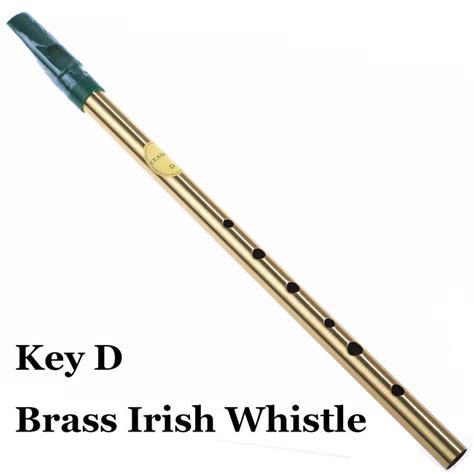Brass Irish Whistle D Key Ireland Flute Feadog Tin Whistle Metal Pocket