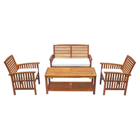Buy Outsunny 4 Piece Patio Outdoor Chat Conversation Table Chair Set