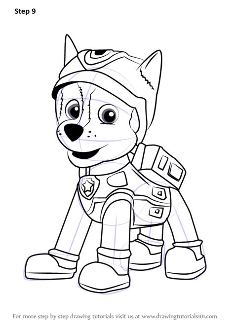 Step By Step How To Draw Super Spy Chase From Paw Patrol