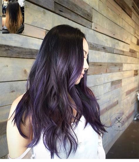 Dark Hair With Lavender Highlights Hair Styles Hair Balayage Hair