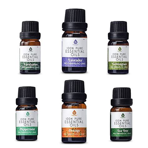 Buy Pursonic 100 Pure Essential Aromatherapy Oils T Set 6 Pack 10mleucalyptus Lavender