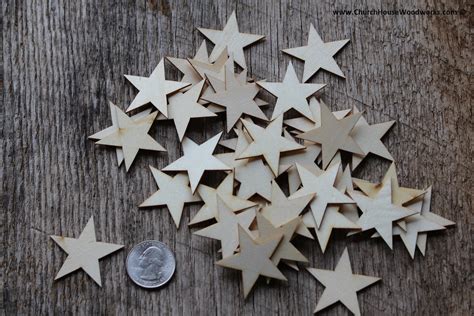 50 Small Wood Stars Diy Rustic Table Decorations Christmas Flag