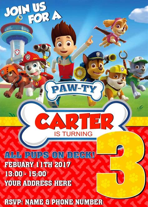 Paw Patrol Birthday Party Store Printable Templates Free