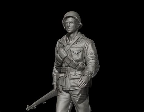 Fi35 093 Us Soldier In M43 Uniform No1 Panzerart Model Resit Kits