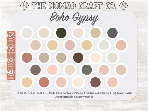 Boho Procreate Color Palette Bundle Hand Picked Color Scheme Etsy