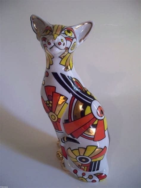 Gorgeous And Rare Paul Cardew Art Deco Cool Cat Catz Sit Wbox And