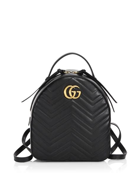 Gucci Gg Marmont Chevron Quilted Leather Mini Backpack In Black Lyst