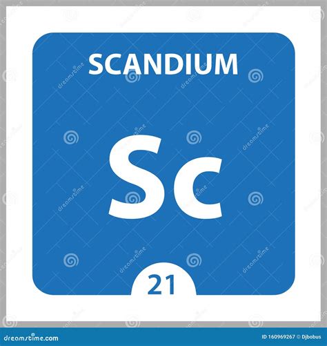 Scandium Chemical Element Of Periodic Table Molecule And Communication Background Stock