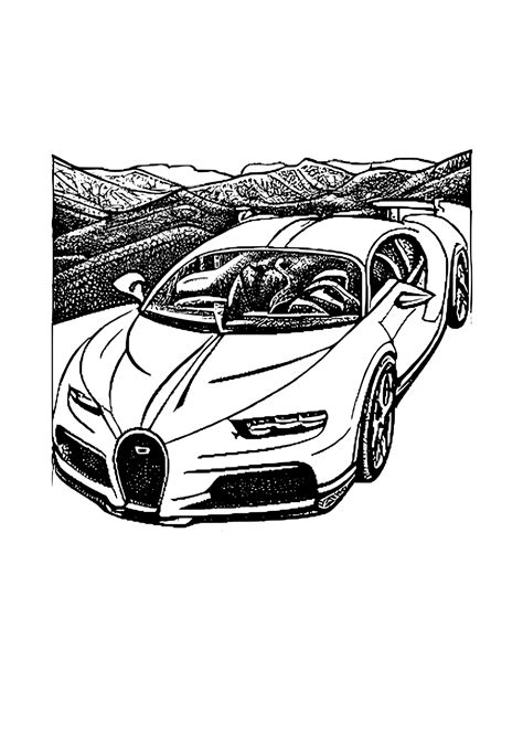 Bugatti Chiron Coloring Page · Creative Fabrica