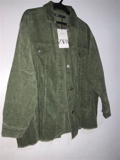 Zara Green Corduroy Jacket Womens Fashion Coats Jackets And