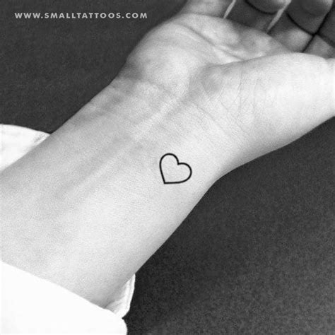 Small Heart Outline Temporary Tattoo Set Of 3 Small Tattoos