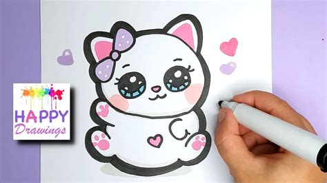 See more ideas about cats, cat drawing, drawings. How to Draw a Super Cute Kitten - Happy Drawings - YouTube