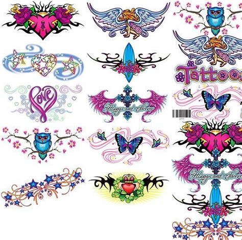 Tramp Stamp Lower Back Temporary Tattoos 10 Piece Collection Set Huge Lot Tramp Stamp