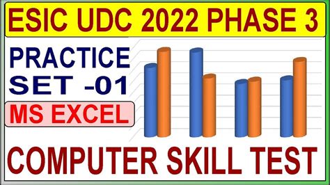 Esi Udc Phase 3 Computer Skill Ms Excel Practice Set 01 Esic Udc
