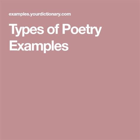 10 Different Types Of Poems