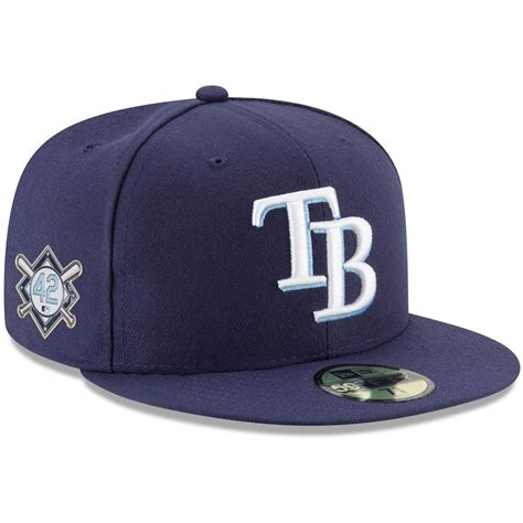 New Era Mens Navy Tampa Bay Rays Jackie Robinson Day Sidepatch 59fifty