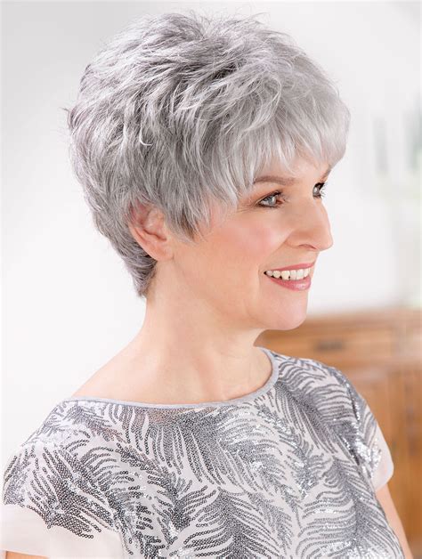 Short 8 Lace Front Synthetic Grey Wigs