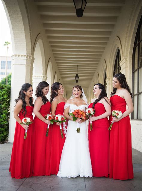 Strapless Red Bridesmaid Dresses