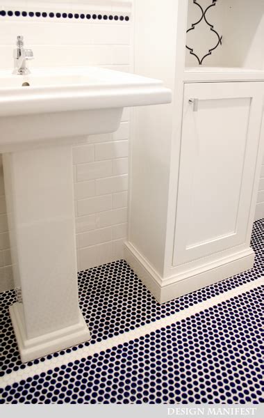 Tile styles, colours and materials. Navy Blue Penny Tiles - Contemporary - bathroom - Design ...