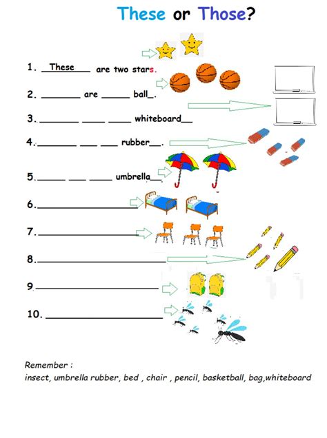 These -Those worksheet