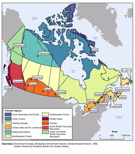 Envirostats Map 1 — Canadas Climatic Regions