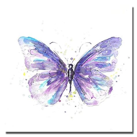 Purple Color Butterfly Human Body Abstract Oil Painting